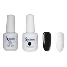 Load image into Gallery viewer, 2 Piece Gel Nail Polish Kit - Black and White