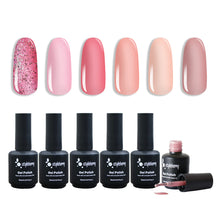 Load image into Gallery viewer, Gel Polish Set 6 Colours with 5 Piece Essential Set and 168W Lamp