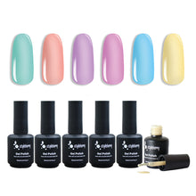 Load image into Gallery viewer, Gel Polish Set 6 Colours with 3 Piece Essential Set and 168W Lamp